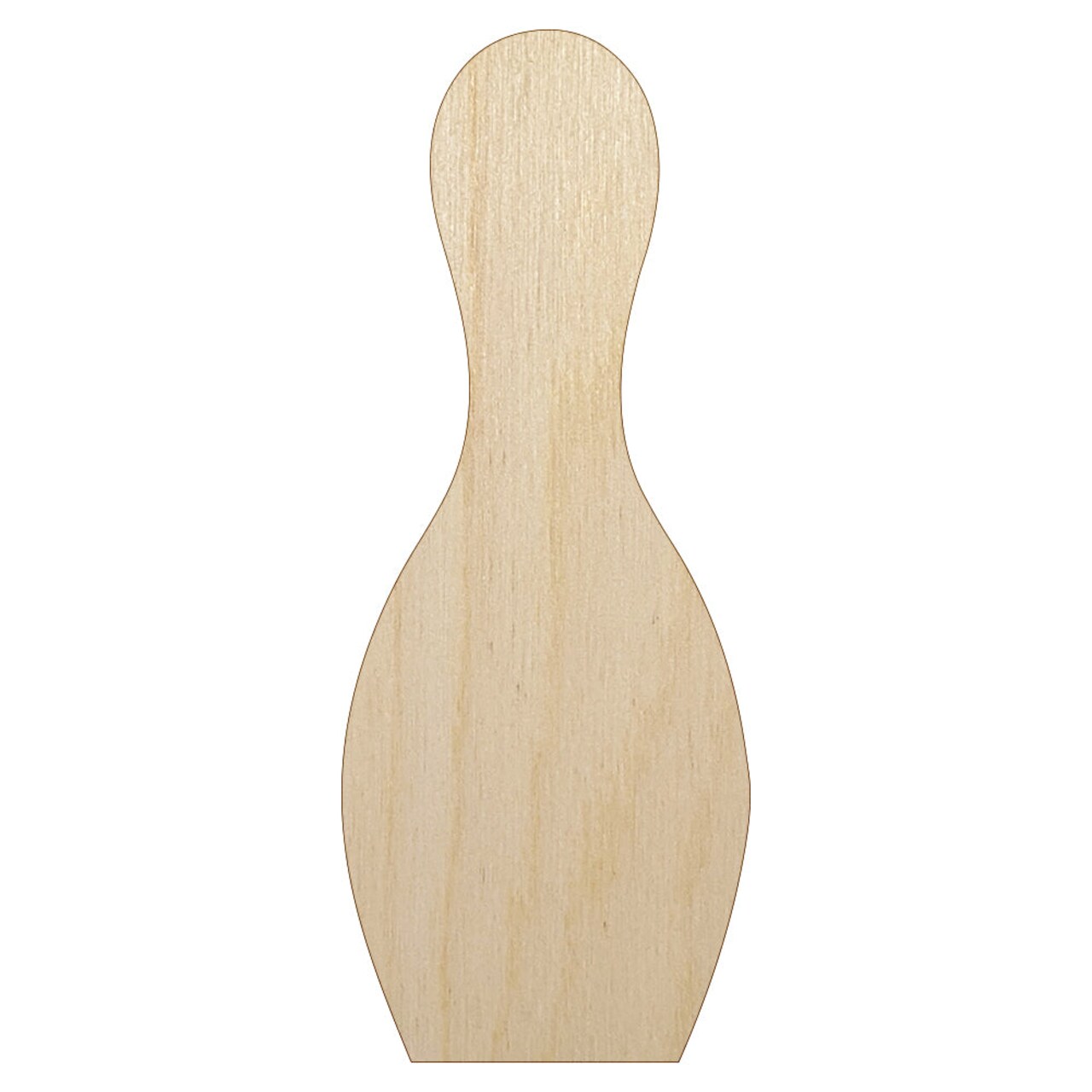 Bowling Pin Solid Unfinished Wood Shape Piece Cutout for DIY Craft Projects